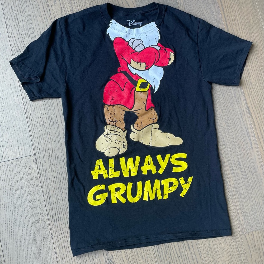 Always Grumpy Disney Black Shirt Small fits like medium